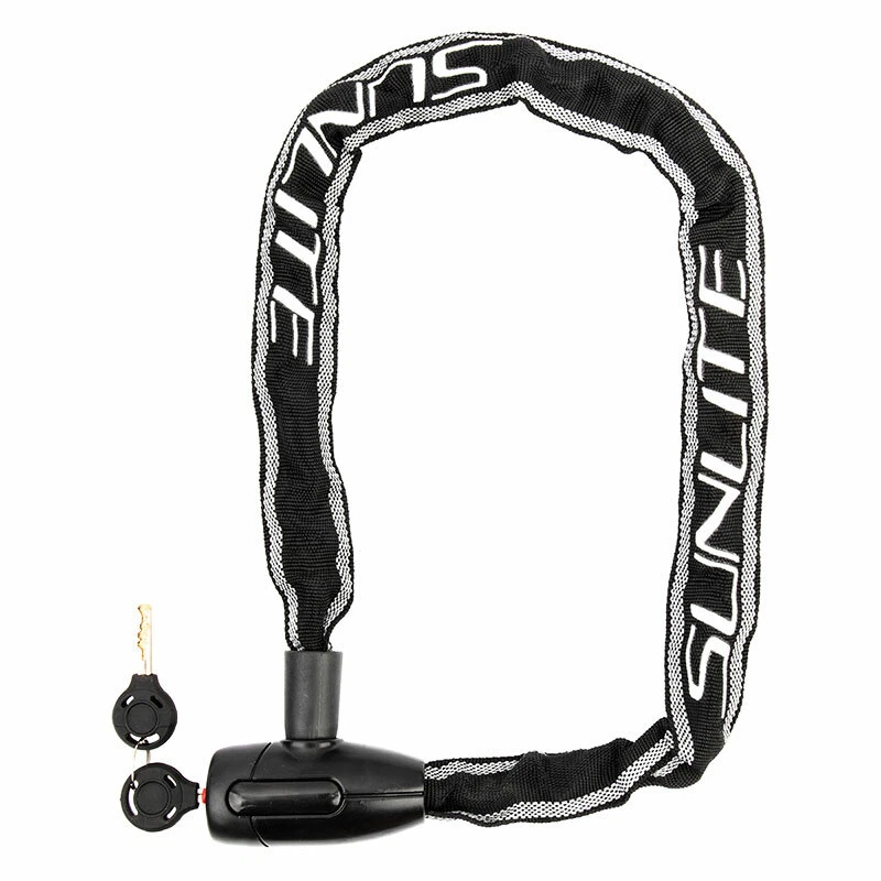 Lock Sunlite Defender Chain 6mmx35in Key Black w/Reflective - Image 1 of 1