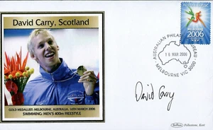 2006 Melbourne Commonwealth Games Benham FDC - David Carry 400m Free, Scotland - Picture 1 of 1