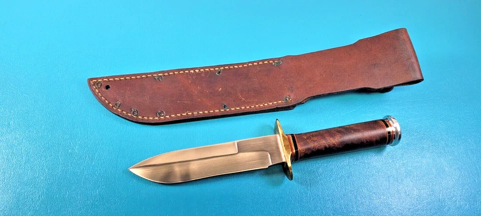 Custom Dan Stranahan Fighter Commando Knife + Leather Sheath - Image 1 of 4