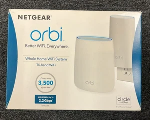 NETGEAR Orbi RBK20W-100NAS AC2200 Tri-band Wi-Fi Mesh System, OBN, B3 - Foto 1 di 2