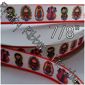 La Virgen.. Cinta Mexicana 7/8" de ancho grosgrain el anuncio es para 5 yardas - Imagen 1 de 1