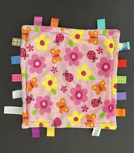Taggies Baby Lovey Security Blanket Pink Flower Butterfly Ladybug Mary Meyer 12" - Picture 1 of 4
