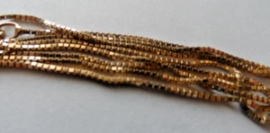 Vintage solid Yellow Gold 14K Box Chain 23.75" + long - Picture 1 of 8