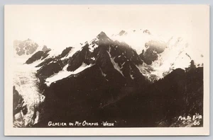 Glacier on Mt Olympus Washington State WA RPPC Real Photo Postcard - Picture 1 of 2