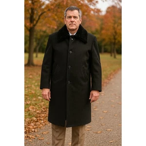 Olivieri Mens Wool Blend Overcoat Long Dressy Business Sz Italian 50 US L - Picture 1 of 11