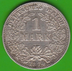 Coin Empire 1 Mark 1874 C barely XF slightly cleaned rare Leipzig - Picture 1 of 3