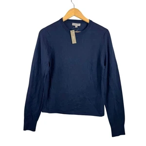 Suéter J.Crew Carolyn ajustado cuello redondo en lana merino para azul marino talla L - Imagen 1 de 7