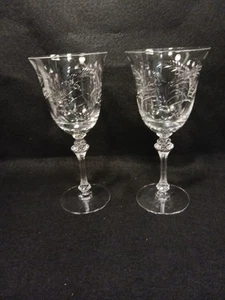2er Set Vintage Tiffin Franciscan Kingsley Wasserkelche 7-7/8" hoch 8 oz RAR - Bild 1 von 10