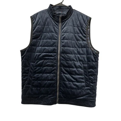 Robert Graham Hombres Chaleco Acolchado Puffer Azul Marino Estampado Floral Forro 2XL $348 NUEVO CON ETIQUETAS Foto 1 de 4