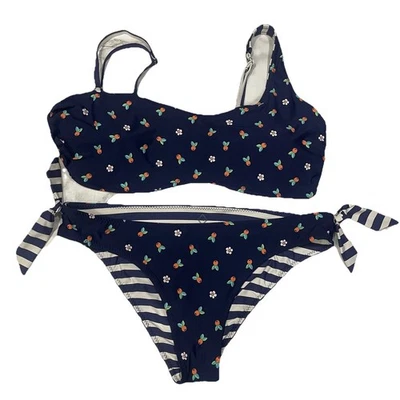Vera Bradley Reversible So Sweet Olivia and Cabana Stripe Bikini Set Size 8 - Image 1 of 4
