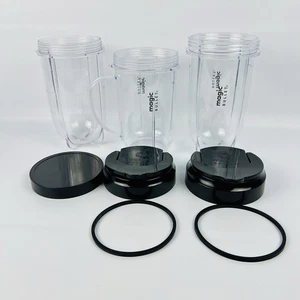 Lot of 6 Magic Bullet MB1001 Replacement Parts: Cups And lids - Picture 1 of 6