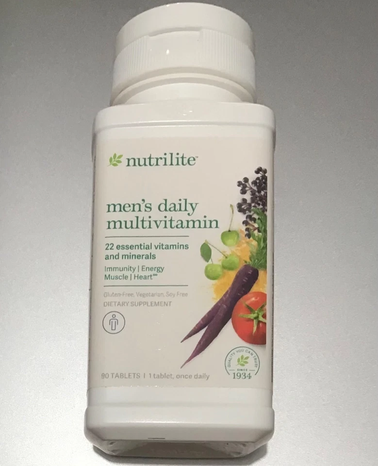 Comprimidos multivitamínicos diarios para hombres Amway Nutrilite - 90 comprimidos EXP:03/2026 Foto 1 de 2