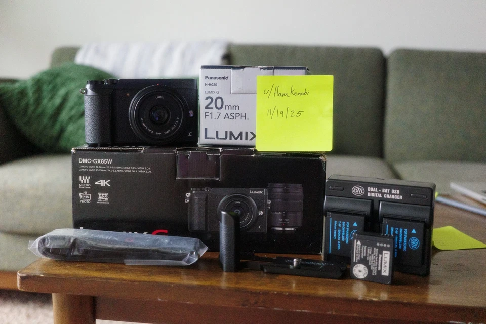 Lumix GX85 & Lumix 20mm F1.7 kit - Mint with box and extra accessories  - Image 1 of 4