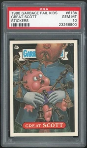 Garbage Pail Kids 15th Series #613b Great Scott PSA 10 GEM MINT Os15 Die-Cut - Picture 1 of 2