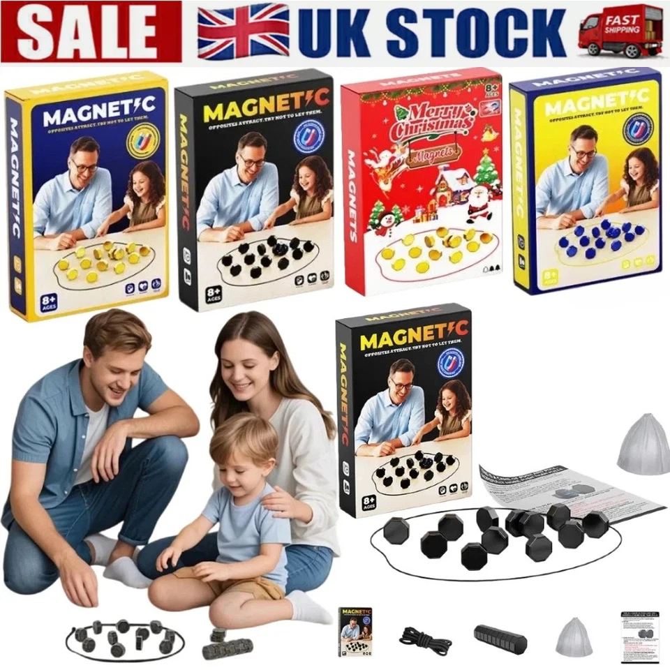 Magnetic Travel Chess Game – Portable Family Strategy Board Set with Stones AUS - Image 1 of 4
