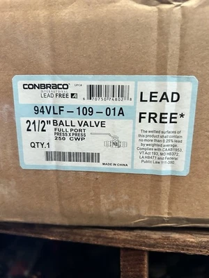 Press 2-1/2 LF Full Port Ball Valve Combraco - Image 1 of 2