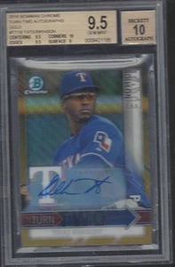 LEWIS BRINSON TATE 2016 BOWMAN CHROME TURN TWO GOLD REFRACTOR AUTO /50 BGS 9.5 - Picture 1 of 1