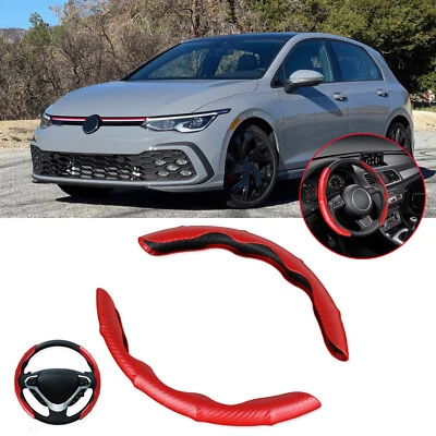 For VW Golf Passat Jetta Steering Wheel Cover Protector Non-Slip Carbon Fiber - Image 1 of 4