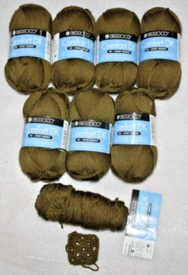 Lote de 7+ madejas de hilo Berroco Comfort DK de 50 g cada una. Color #2754 cuervo verde/marrón Foto 1 de 4