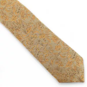 Bar Iii Men's Bartlett Tonal Floral Skinny Neck Tie Yellow Gold Modern 2.5" NWT - Picture 1 of 3