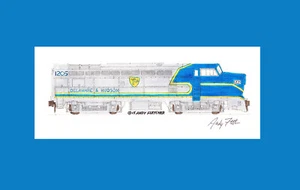 Delaware & Hudson RF16 Sharknose #1205 11"x17" stampa opaca firmata Andy Fletcher - Foto 1 di 1