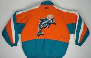 Vintage Miami Dolphins Jacket Coat XXL Authentic ProLine by Reebok quilted heavy