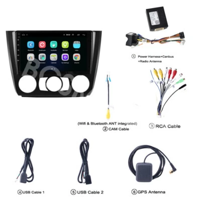 Radio estéreo de coche GPS Bluetooth USB apto para BMW Serie 1 E88 manual aire acondicionado 2004-2011 Foto 1 de 4