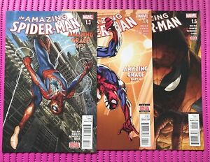 The Amazing SPIDER-MAN Lot of 3: #1.3, 1.4, 1.5 Amazing Grace, Marvel 2016 