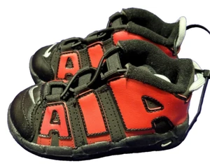Nike Air More Uptempo Bulls Rojo Negro Niños 8c Tenis Zapatos Jordan Pippen - Imagen 1 de 6