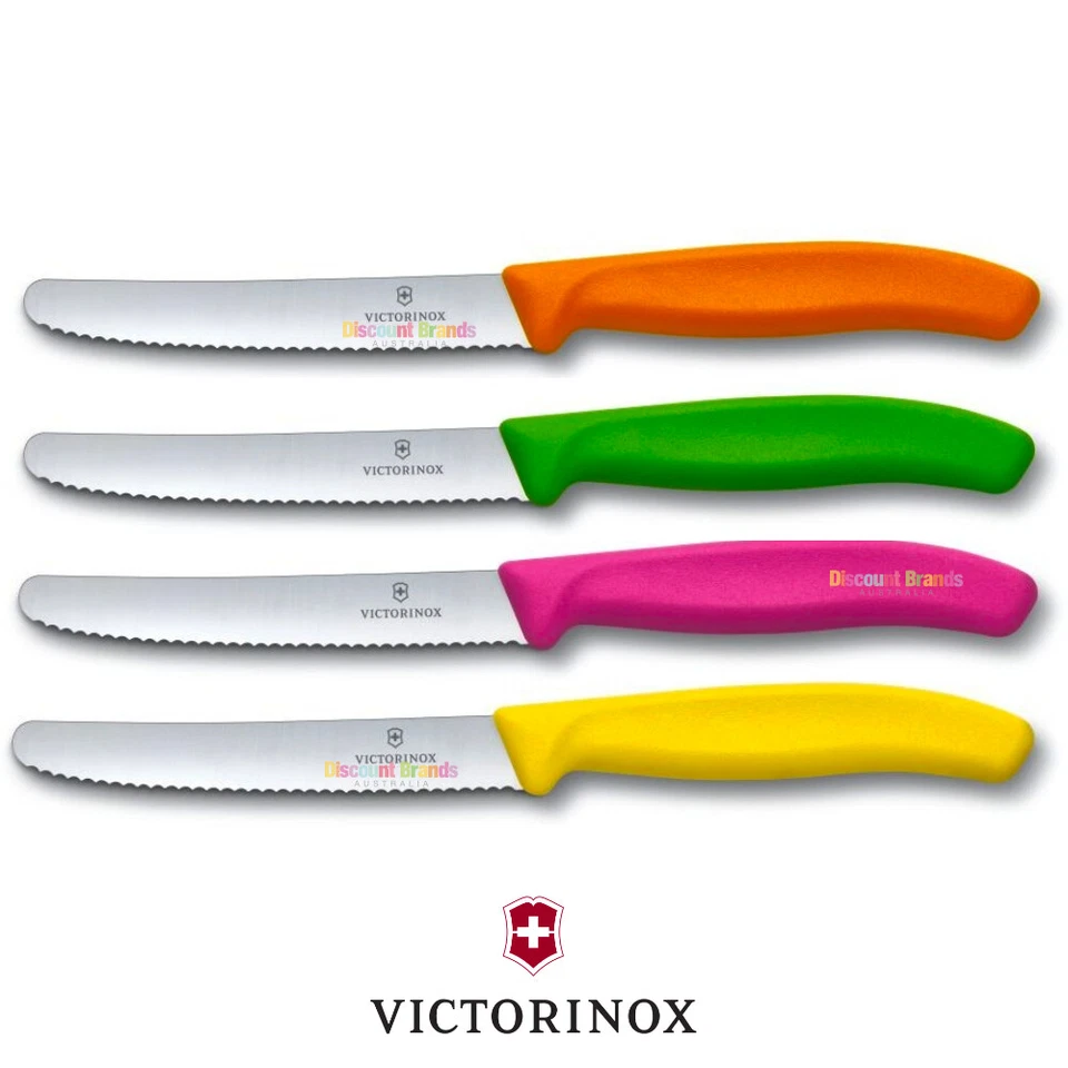 Victorinox Steak & Tomato 11cm Cuchillo Pistola Agarre Juego x 4 Cuchillos Colorido Foto 1 de 1