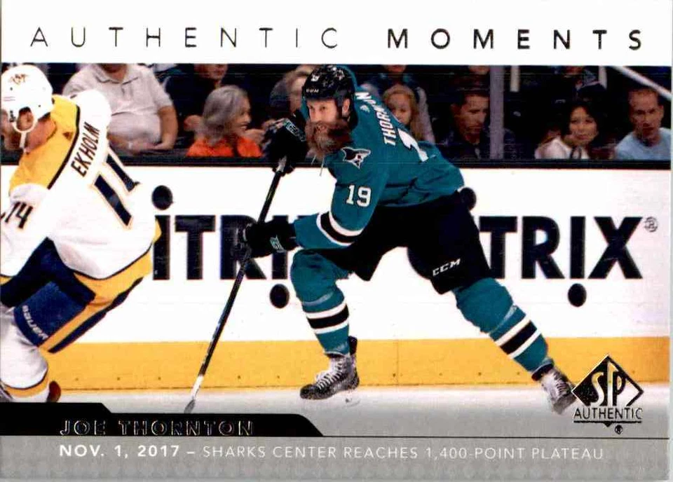 2017-18 Upper Deck SP Authentic Authentic Moments Joe Thornton #112 - Image 1 of 2