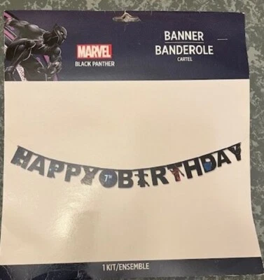 Marvel Black Panther Add-an-Age Birthday Banner  - 24 Pieces - Image 1 of 3