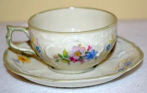 ANTIQUE Rosenthal Selb Germany Sanssouci Floral Demitasse Cup & Saucer Set - Picture 1 of 12