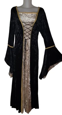 Vestido para mujer negro medieval de terciopelo renacimiento renacimiento Goblincore talla 3X/2X Foto 1 de 4