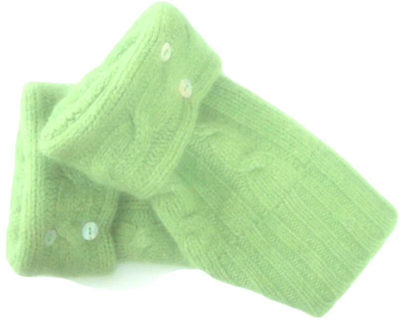 FINGERLESS GLOVES GREEN 100% MERINO WOOL M - L MEDIUM - LARGE MITTENS ARM WARMER - Image 1 of 2