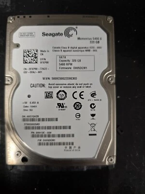 Seagate Momentus 5400.6 320 GB SATA 2.5" ST9320325AS Hard Drive Tested Free Ship - Image 1 of 2