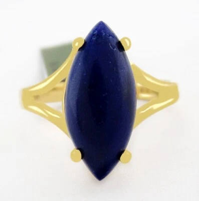 GENUINE 3.06 Cts LAPIS LAZULI RING 10K GOLD - Free Certificate Appraisal - NWT - Image 1 of 4