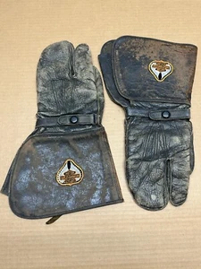 Vintage Hanover Horsehide Leather Riding Gloves Motorcycle Harley Davidson Patch - Picture 1 of 6