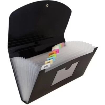 JAM Paper 5" x 10 1/2" 13 Pocket Plastic Expanding File Folder - Check Size - Image 1 of 4