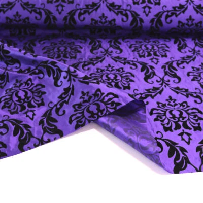 lila schwarzer Taft Stoff für Kleid Gardine Vorhang Stoffe Meterware Restposten - Bild 1 von 2