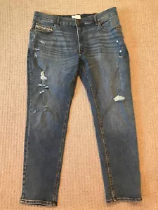 Sun + Stone Jeans Men's 40x30 Blue Skinny Fit Distressed Spandex NWT $60 MSRP - Picture 1 of 10