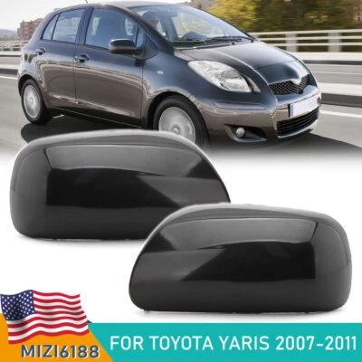 Tapas de cubierta de espejo retrovisor lateral izquierdo + derecho para Toyota 2007-11 Yaris 2008 2009 2010 Foto 1 de 4