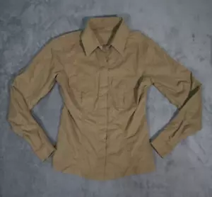VTG Maharishi Women's Size 12 Long Sleeve Button SnapEmbroidered Dragon Tan Y2K - Picture 1 of 7