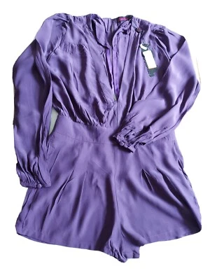 Motel playsuit plum size S, broken zip rrp £47 - Image 1 of 4