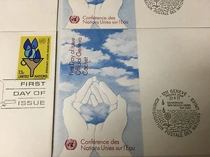 NACIONES UNIDAS MANOS PRIMER DÍA CUBIERTA GINEBRA / NY CACHÉTS - Imagen 1 de 2