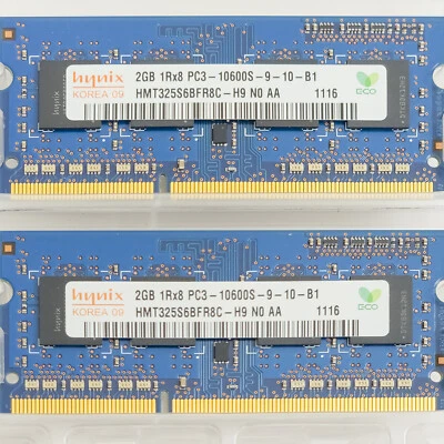 Hynix 4GB DDR3 PC3-10600 1333MHz SODIMM Apple Macbook Laptop RAM HMT325S6BFR8CH9 - Image 1 of 3
