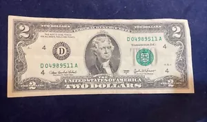 $2 TWO DOLLAR BILL Circulated Used 2003 Cleveland Ohio - Picture 1 of 2