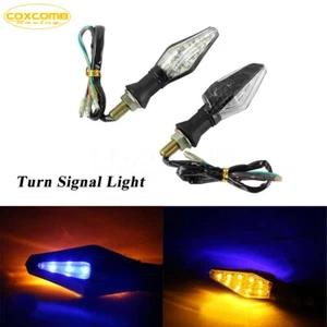 2X Carbon 12V LED Turn Signal Light Indicator Blinker For Honda CB CBR Kawasaki - Picture 1 of 10