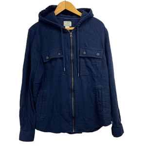 LL Bean 1912 Med-R Navy Field Flannel Hooded Untucked Fit Full Zip Shirt Jacket - Bild 1 von 6