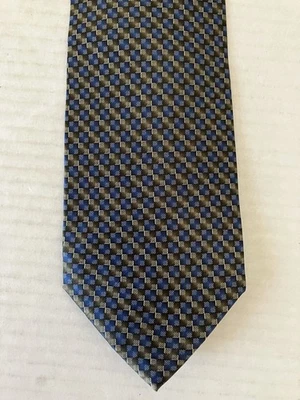 Corbata para hombre sin marca seda satinado azul negro gris geométrica a cuadros 57" Foto 1 de 4